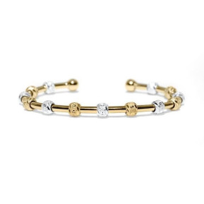 Golf Goddess Stroke Counter Bracelet - Two Tone Gold and Silver